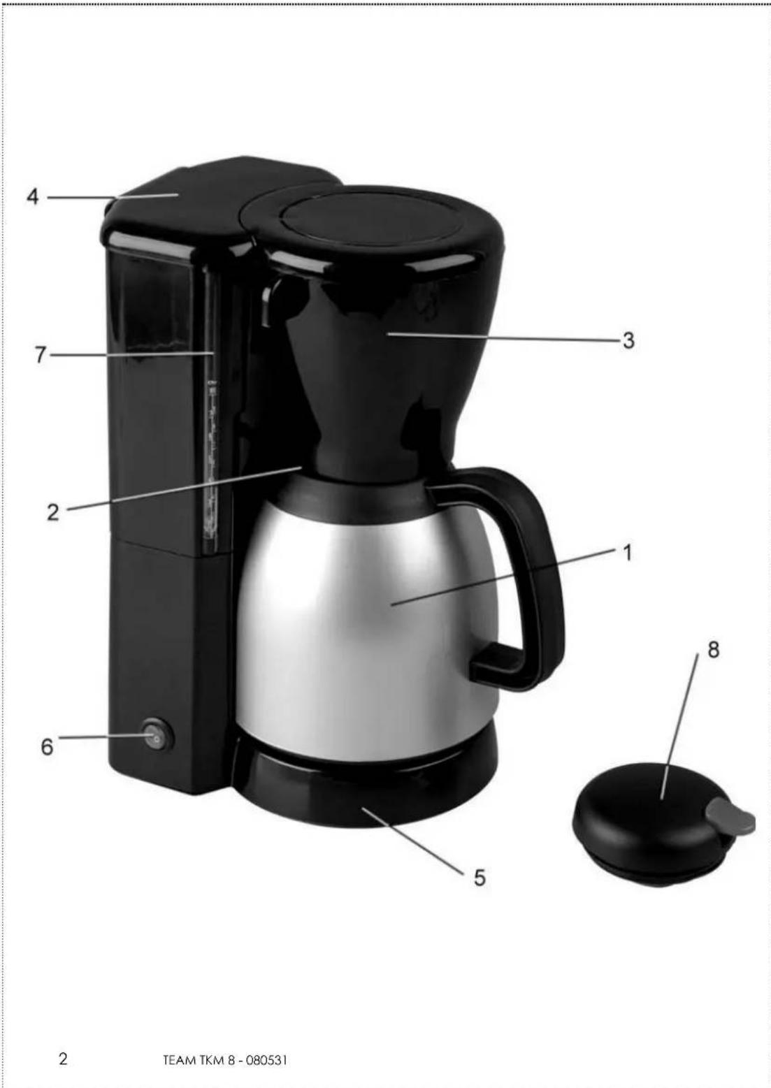 TEAM TKM 8 - Cafeteira com jarro térmico - 2