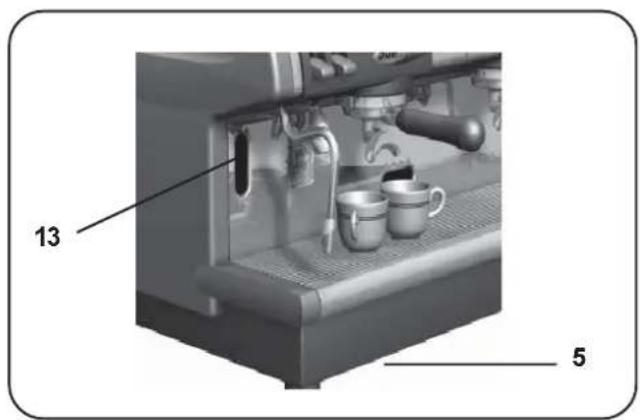Faema Due S - Filling the boiler with water using the manual service tap - 1