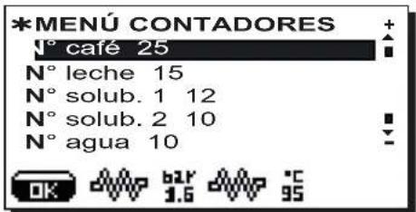 Faema Barcode - Menu DATOS: CONTADORES - 2