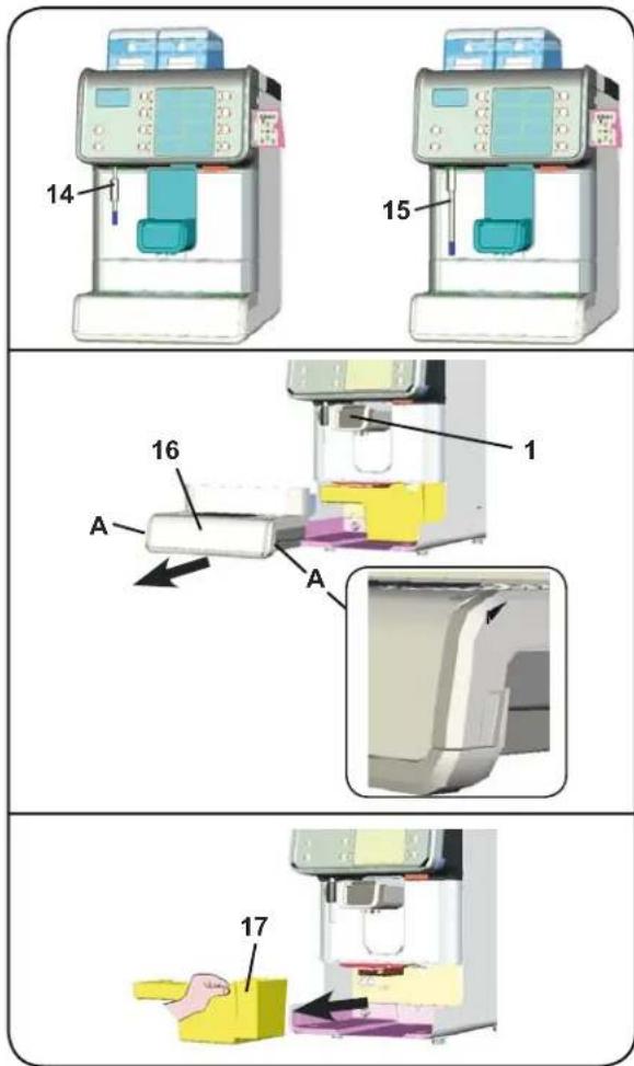Faema Barcode - DISTRIBUIDOR DE ÁGUA QUENTE (14) E TUBOS VAPOR (15) (quando previsto) - 1