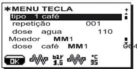 Faema Barcode - Menu tecla - Selecção Café - 1