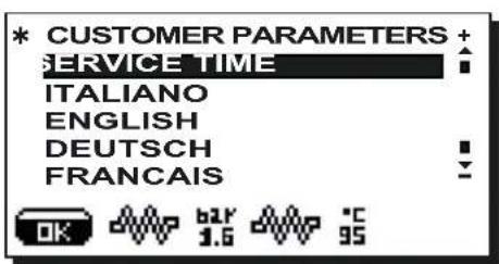 Faema Barcode - Customer parameters menu - 1