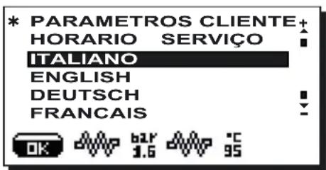 Faema Barcode - Selecao da lingua - 1