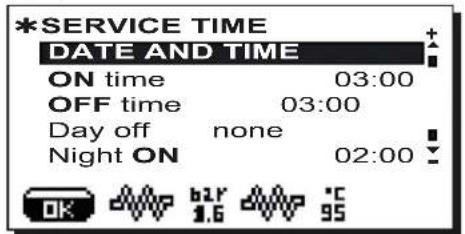 Faema Barcode - Service time menu - 1