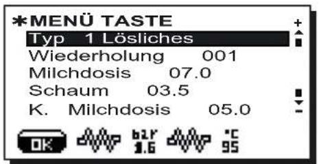 Faema Barcode - Menu Tastenbelegung - Selektion Löslichemixgetränk-Abgabe (falls vorgesehen) - 1