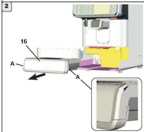 Faema Barcode - Emptying the coffee grounds drawer - 3