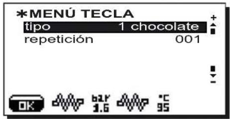 Faema Barcode - Menu teclas - SeLECTION Chocolate / Soluble (donde este previsto) - 1