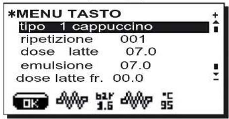 Faema Barcode - Menu tasto - Selezione Cappuccino - 1