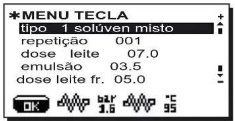 Faema Barcode - Menu tecla - SeLECTIONSOLUVELMISTO (quando previsto) - 1