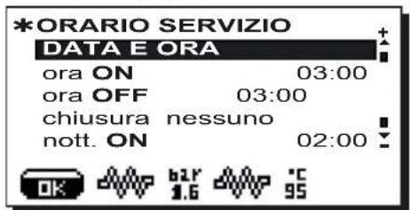 Faema Barcode - Menu orario servizio - 1