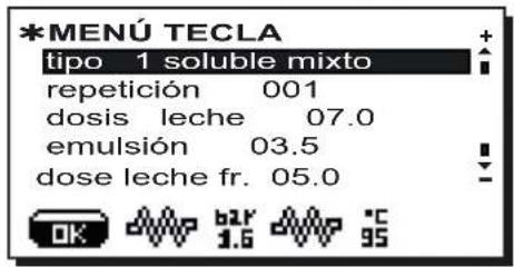 Faema Barcode - Menu teclas - SeLECTION Soluble mixto (donde este previsto) - 1