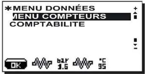 Faema Barcode - Menu donnees: compteurs - 1