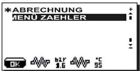 Faema Barcode - Datenmenu: ABRECHNUNG - 2