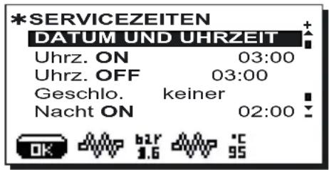 Faema Barcode - Menu Servicezeiten - 1