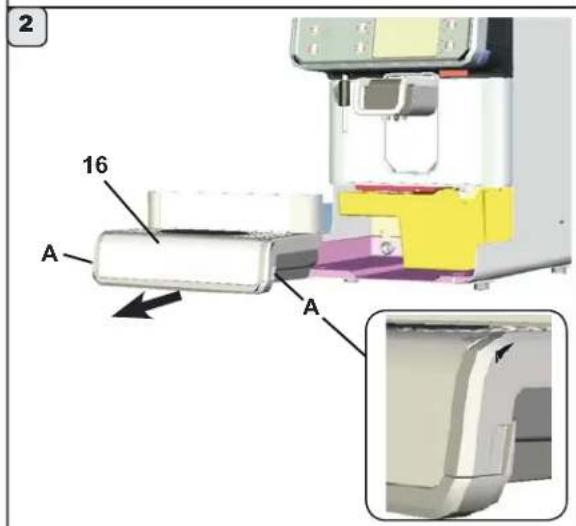 Faema Barcode - Vidage du tiroir des marcs - 3