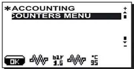 Faema Barcode - DATA menu: ACCOUNTING - 2