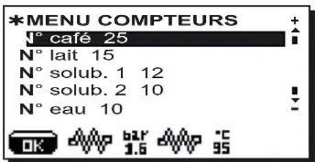 Faema Barcode - Menu donnees: compteurs - 2