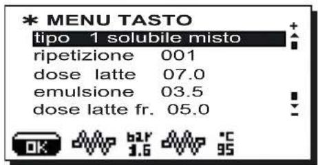 Faema Barcode - Menu tasto - Selezione Solubile Misto (dove previsto) - 1