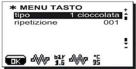 Faema Barcode - Menu tasto - Selezione Cioccolata / Solubili (dove previsto) - 1