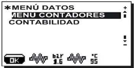 Faema Barcode - Menu DATOS: CONTADORES - 1