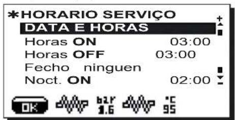 Faema Barcode - Menu horario de service - 1