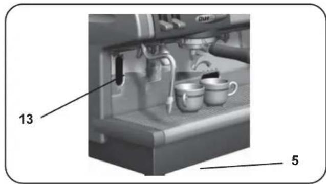 Faema Due A - Filling the boiler with water using the manual service tap - 1