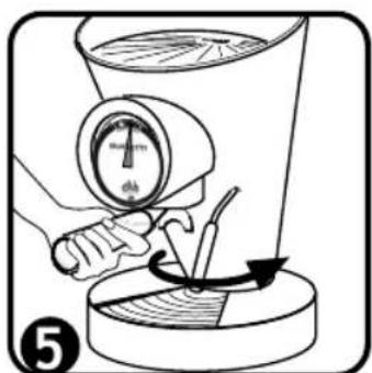 Diagram illustrating a mechanical or fluid measurement setup with labeled components and directional arrows indicating motion or flow.