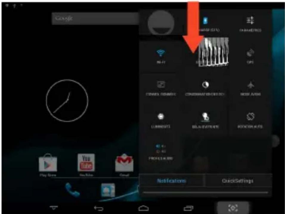 HAIER PAD D85 - Barre de notification et configuration rapide - 2