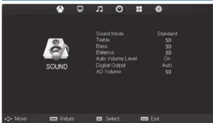 BLAUPUNKT UX32J56BTCDUGA05 - Sound menu - 1