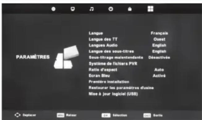 BLAUPUNKT BB32M122BBKUE740 - Menu paramètres - 1