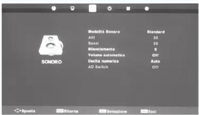 BLAUPUNKT BB32M122BBKUE740 - Menu suono | Menu orario - 1