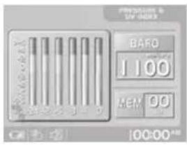 PRESSURE & 12V (W/Hz) BARO 1 100 MEM 00 100:00 AM