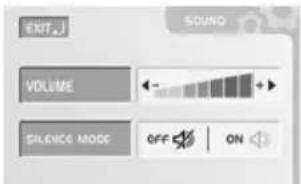 EXIT SOUND VOLUME SILENCE MODE OFF ON