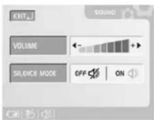 EXIT SOUND VOLUME - + SILENCE MODE OFF ON