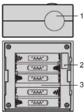 OREGON SCIENTIFIC PSS03 - VUES DU DESSUS, DU COMPARTIMENT DES PILES - 1