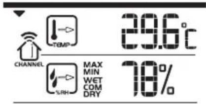 OREGON SCIENTIFIC BAR916HG - VIEW TEMPERATURE AND HUMIDITY AREA - 1