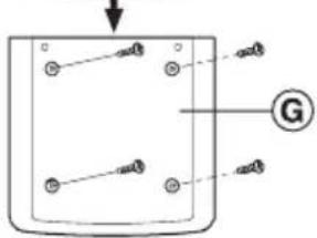 Diagram showing a container with labeled points and arrows, including a circled 'G' symbol.