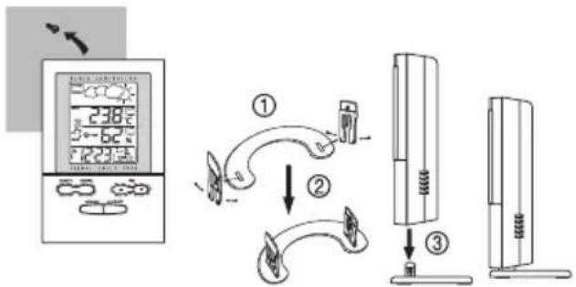 OREGON SCIENTIFIC BAR122HGN - UTILISATION DU SOCLE ET DU SUPPORT MU - 1