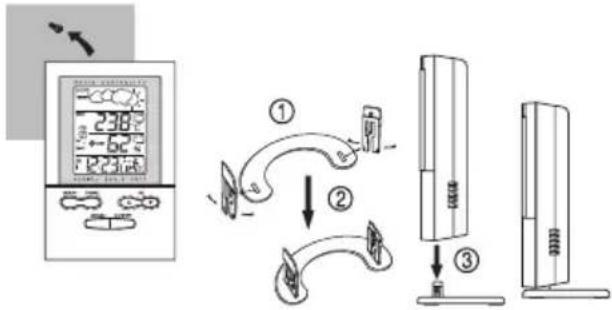 OREGON SCIENTIFIC BAR122HGN - COMO USAR EL SOPORTE DE MESA O LA MONTURA DE LA PARED - 1
