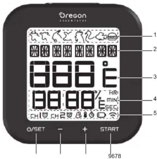 OREGON SCIENTIFIC AW133 - DISPLAY UNIT - FRONT VIEW - 1