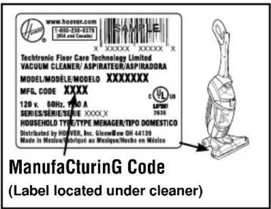 HOOVER Classic FloorMate - MFG.CODE - 1