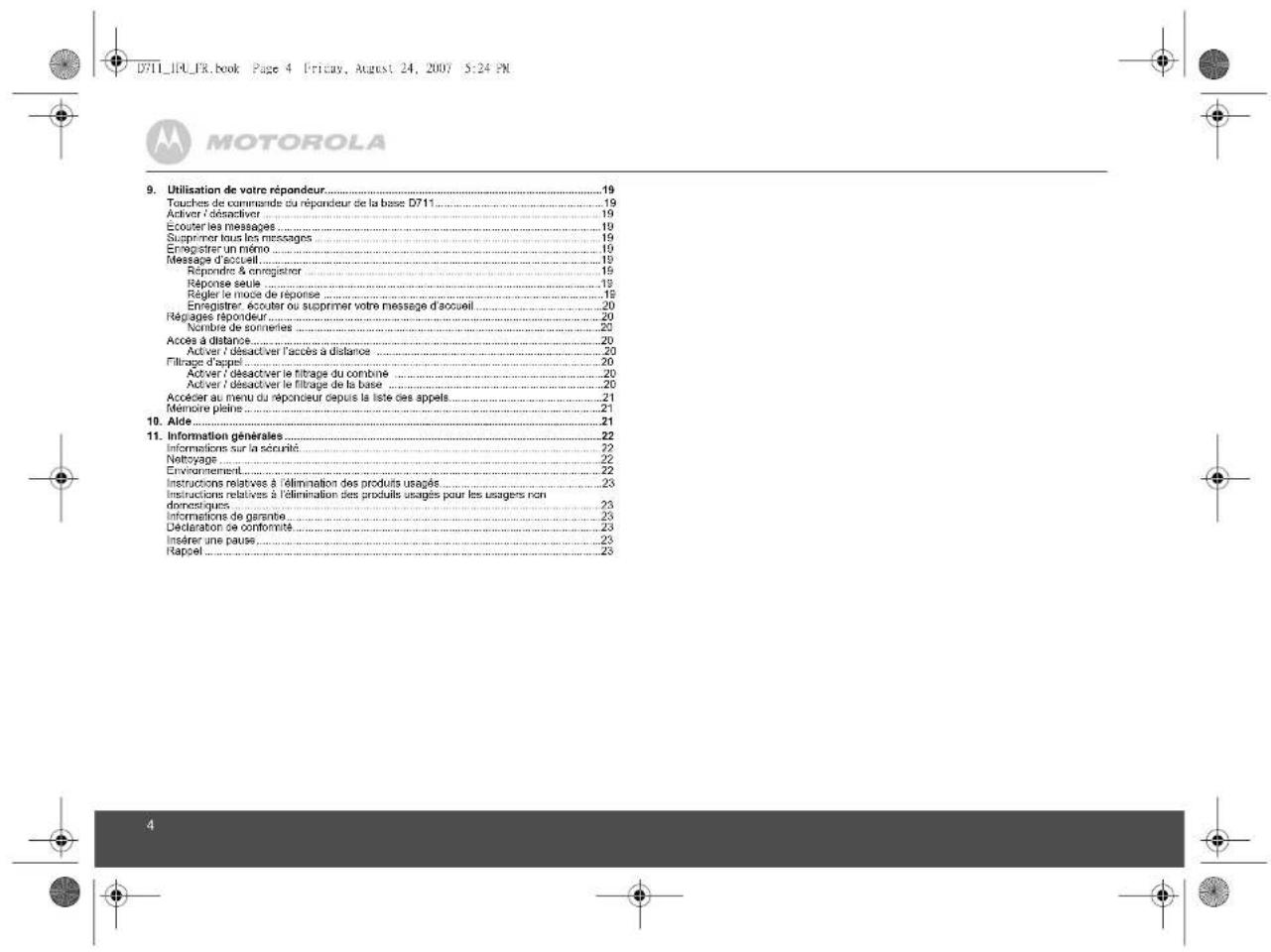 MOTOROLA D711 - Avez-vous tout ce qu'il vous faut? - 12