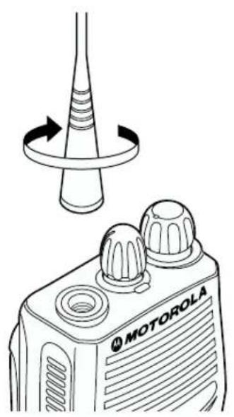 MOTOROLA CP040 - Montaggio dell'antenna Smontaggio dell'antenna - 1