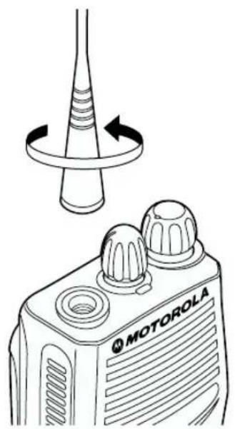 MOTOROLA CP040 - Attaching the Antenna Removing the Antenna - 2