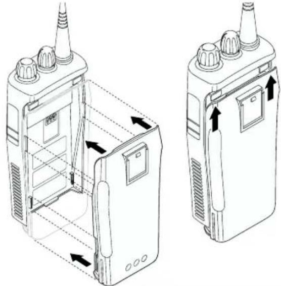 MOTOROLA CP040 - Colocacion de la bateria - 1
