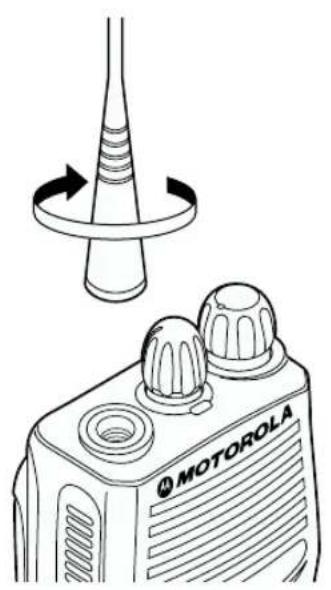 MOTOROLA CP040 - Attaching the Antenna Removing the Antenna - 1