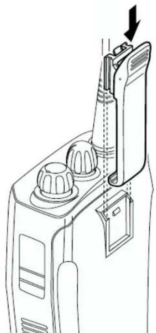 MOTOROLA CP040 - Pasaetning af baelteclipsen - 1