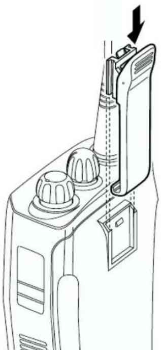 MOTOROLA CP040 - Attaching the Belt Clip - 1
