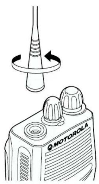MOTOROLA CP040 - Montaggio dell'antenna Smontaggio dell'antenna - 2