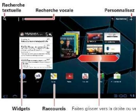 MOTOROLA XOOM 2 - ÉCRAN D'ACCUEIL - 1